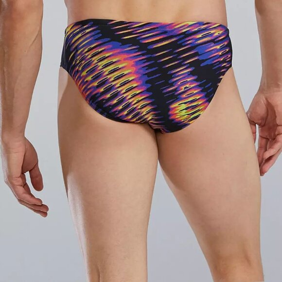 TYR Men's Durafast Elite Brief Swimsuit sx 32 Lime Multi Team Swimming Practice - Picture 4 of 12